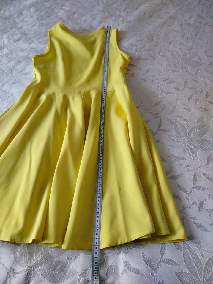 Sarı Kolsuz Midi Elbise - Görsel 5