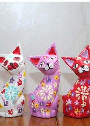 Ahşap 5'li kedi seti - Görsel 3