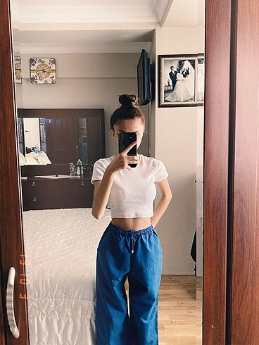 s Beden beyaz Renk kısa kollu crop