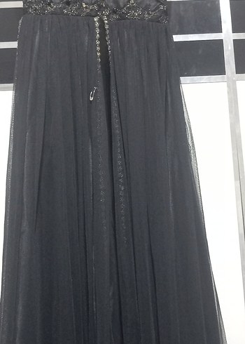 Siyah Uzun Drapeli Gotik Kadın Abiye - Görsel 4