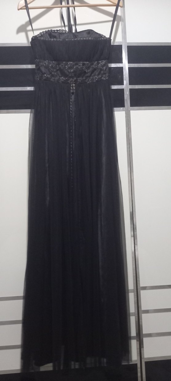 Siyah Uzun Drapeli Gotik Kadın Abiye - Görsel 3