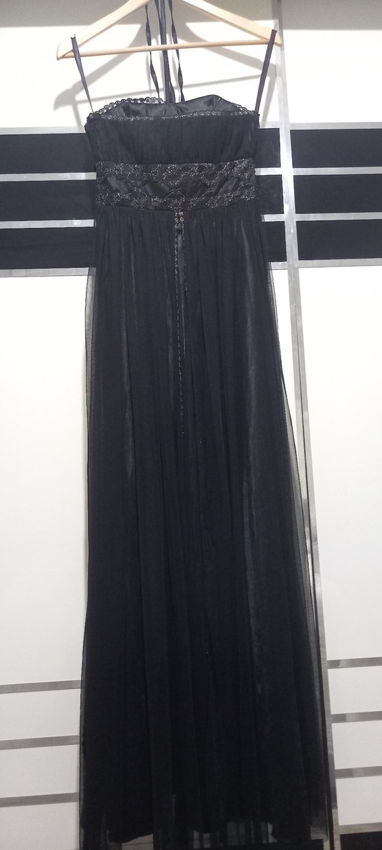 Siyah Uzun Drapeli Gotik Kadın Abiye - Görsel 5