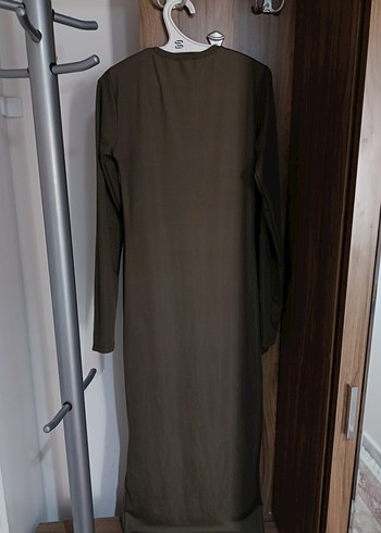 Haki Kadın Uzun Kollu Uzun Elbise - Görsel 2