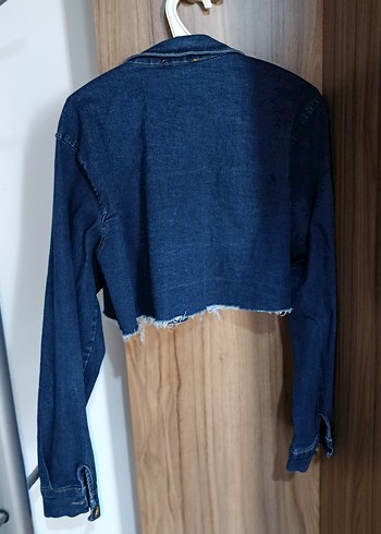 Düğmeli Mavi Kadın Denim Ceket - Görsel 2