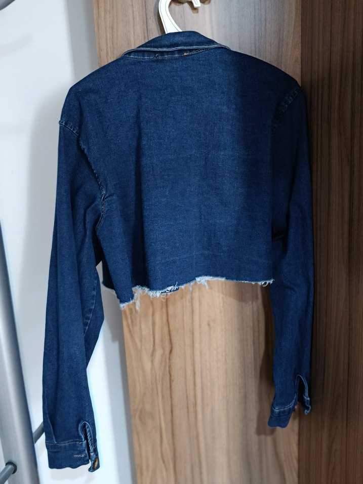 Düğmeli Mavi Kadın Denim Ceket - Görsel 2