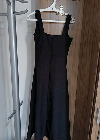 Siyah Uzun Askılı Kadın Elbise - Görsel 2