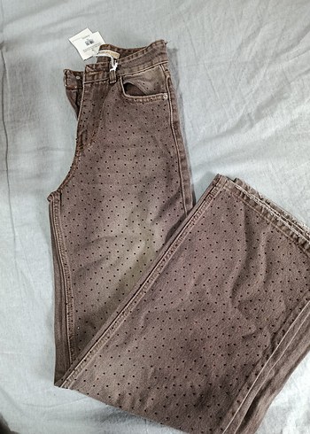 Diğer Siklik Ve Rahatlik Kahverengi Tasli Jean