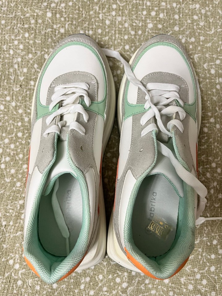 Gri Çok Renkli Bağcıklı Platform Spor Ayakkabı - Görsel 3