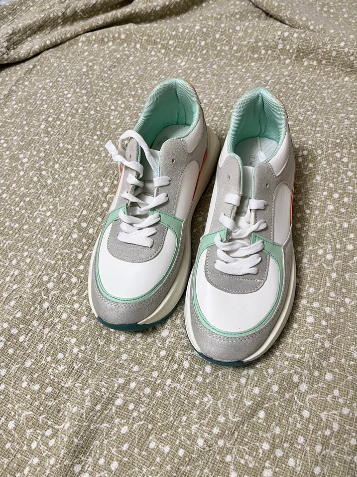 Gri Çok Renkli Bağcıklı Platform Spor Ayakkabı - Görsel 2