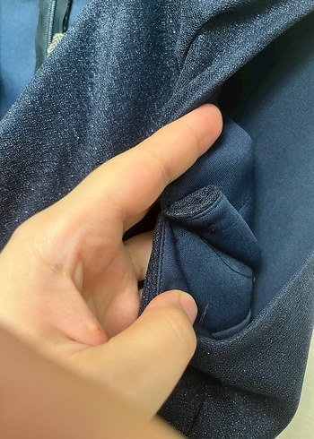 46 Beden lacivert Renk Parlak Lacivert Uzun Drapeli V Yaka Elbise