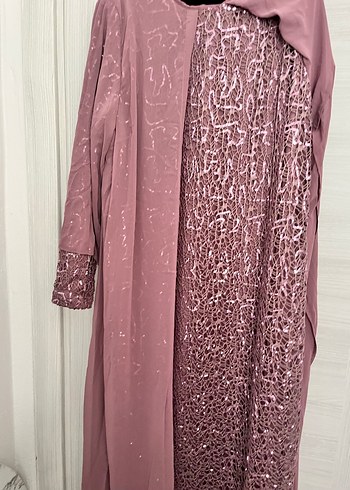 Mor, Uzun Kollu, Gevşek Kesim Yılan Desenli Elbise - Görsel 4