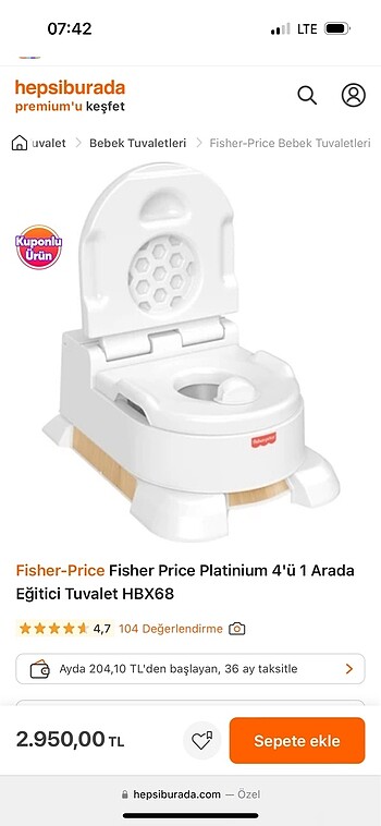 Fisherprice eğitici tuvalet