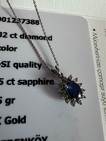 Zen safir pırlantalı kolye