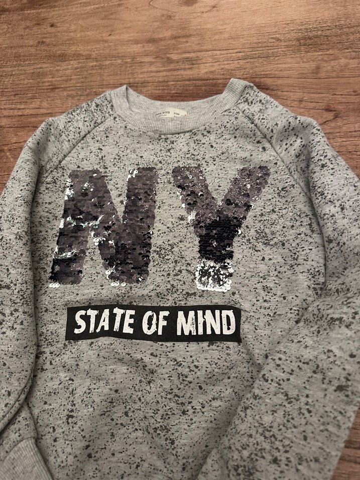 Zara Gri  Sweatshirt - Uzun Kollu, Pamuklu - Görsel 2