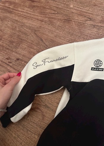 Hm cocuk Siyah-Beyaz Kapüşonlu Sweatshirt - Görsel 2