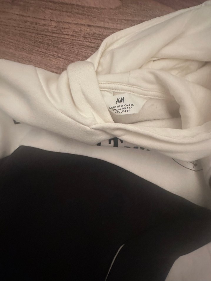 Hm cocuk Siyah-Beyaz Kapüşonlu Sweatshirt - Görsel 3