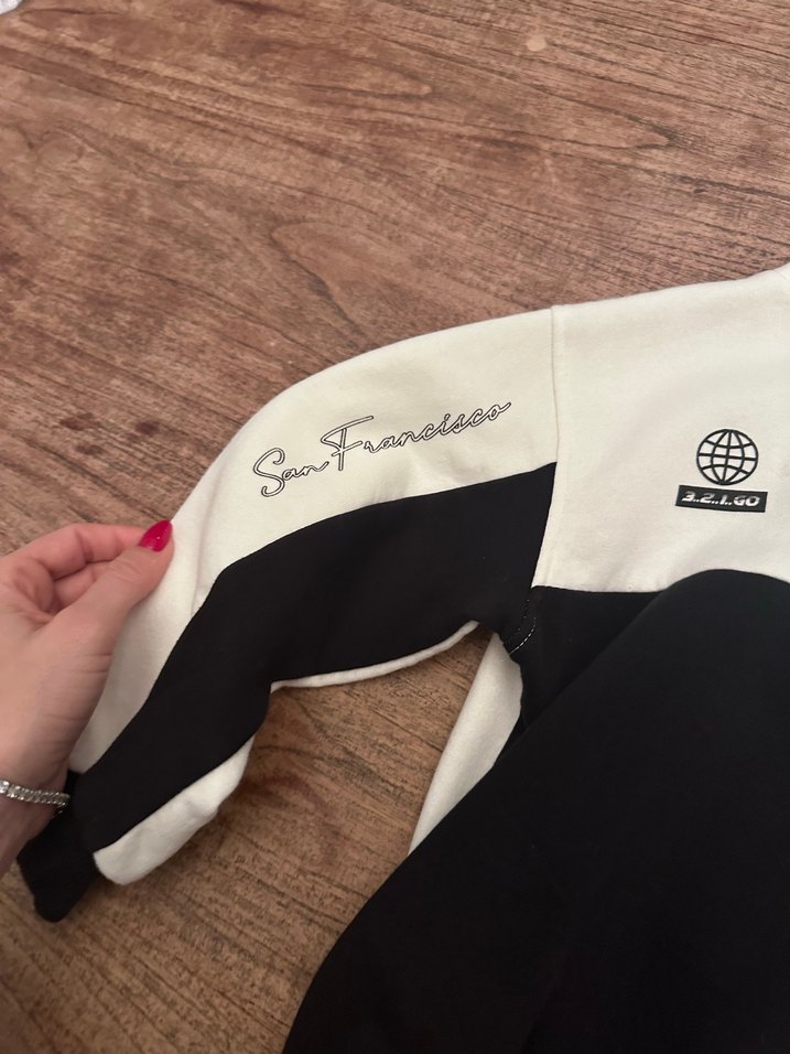 Hm cocuk Siyah-Beyaz Kapüşonlu Sweatshirt - Görsel 2