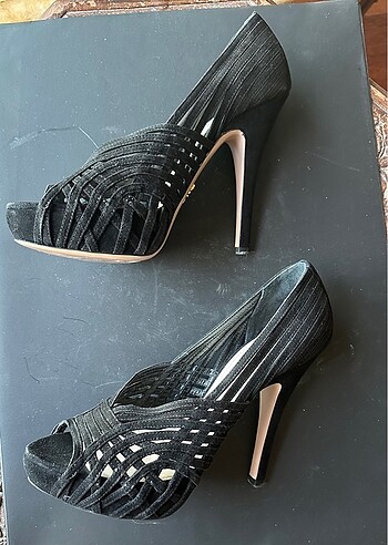 Prada 40,5 platformlu topuklu ayakkabı - Görsel 6