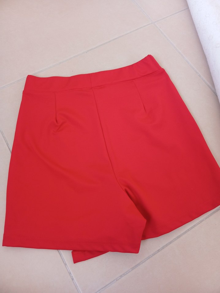 Kırmızı Mini ŞORT Etek - Görsel 3