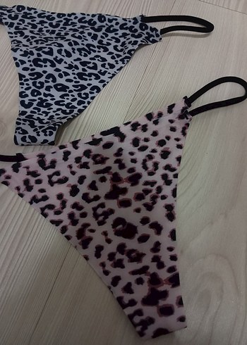 2 ADET Renkli Leopar Desenli Kadın Mini Külot - Görsel 2
