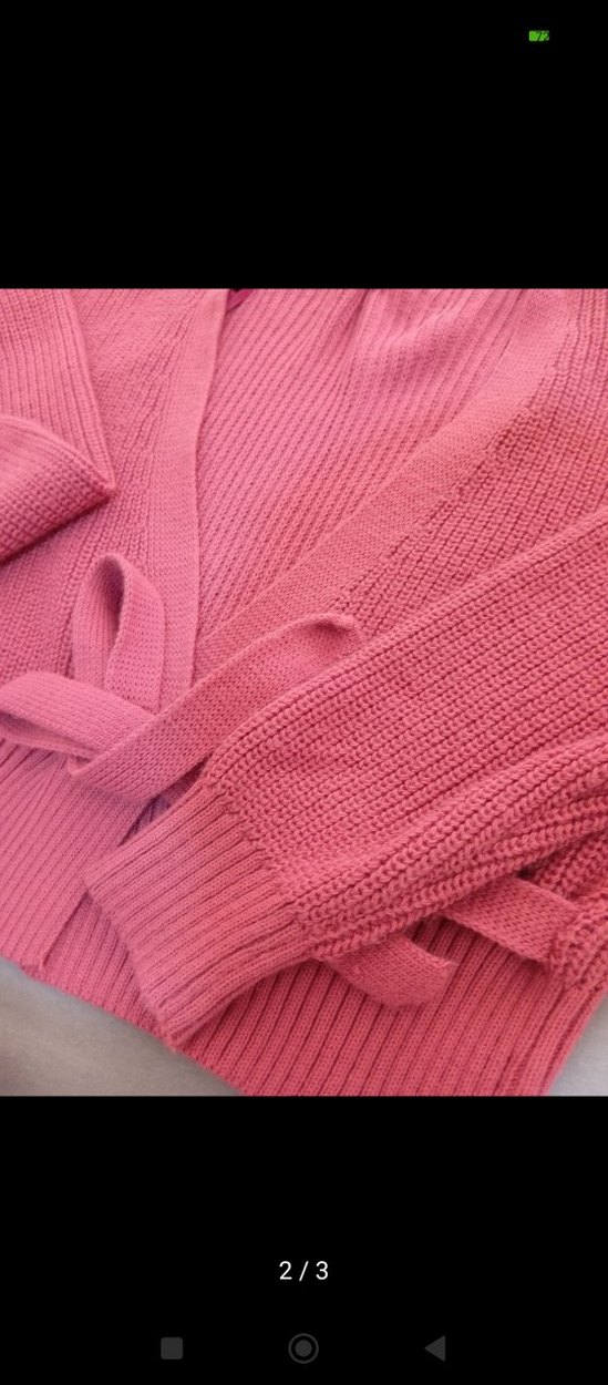 Pembe V Yaka Kısa Triko Kadın Kazak - Görsel 2