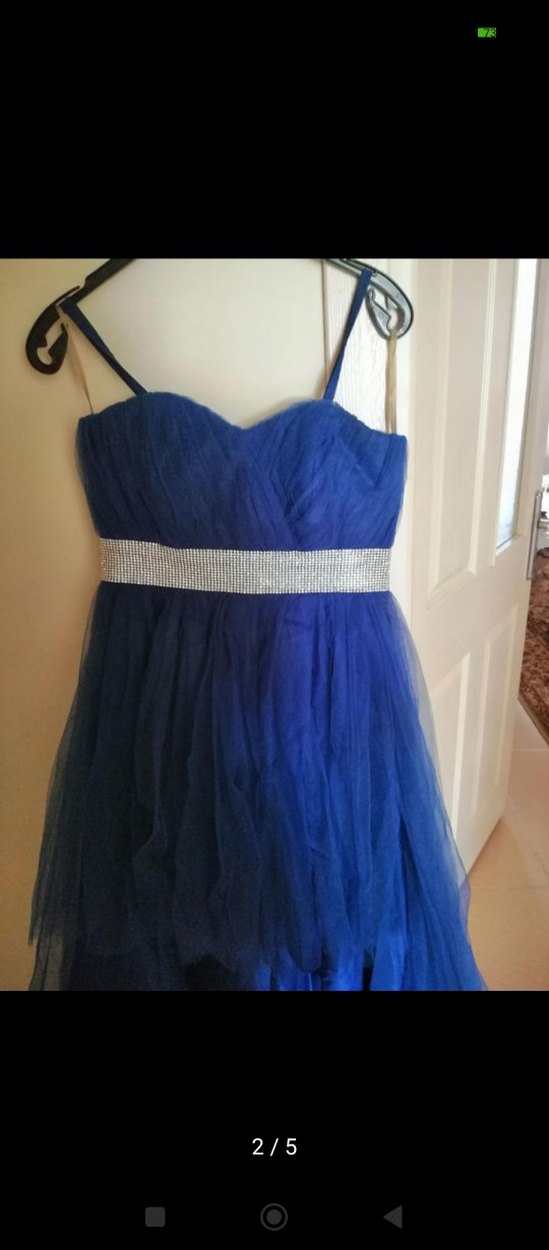 Uzun Lacivert Drapeli Straplez Abiye Elbise - Görsel 2