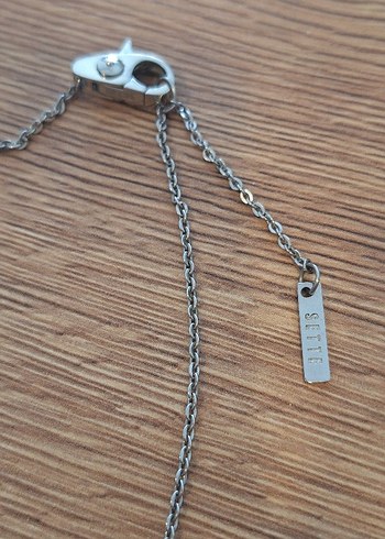 SETTE Mavi Parlak Kalp Detaylı Zincir Kolye - Görsel 3