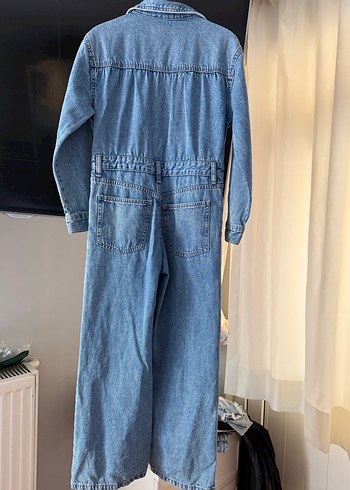 Zara Düğmeli Mavi Kız Çocuk Denim Tulum