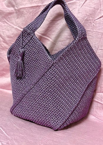 Bulmaca Model Mor Örgü Kadın Çanta - Görsel 2