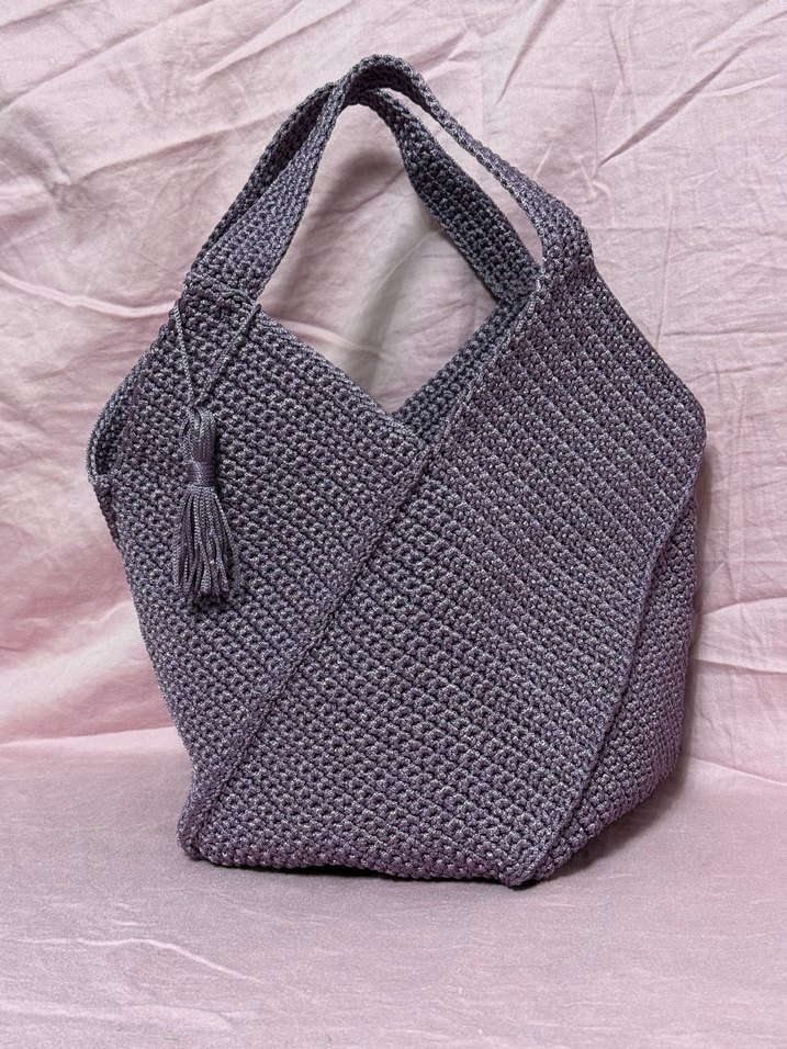 Bulmaca Model Mor Örgü Kadın Çanta - Görsel 3