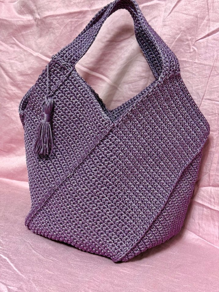 Bulmaca Model Mor Örgü Kadın Çanta - Görsel 2