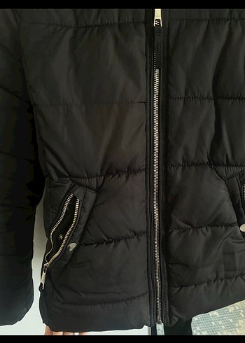 Bershka Kürklü Siyah Kadın  Mont - Görsel 3