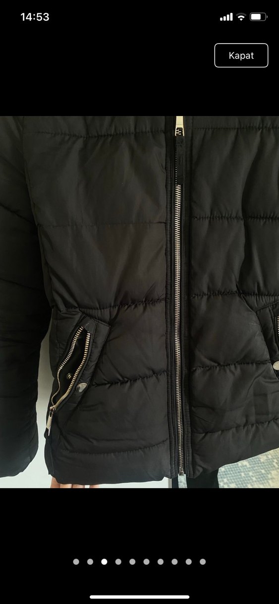 Bershka Kürklü Siyah Kadın  Mont - Görsel 3