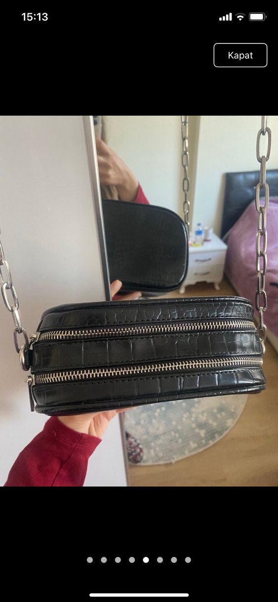 Bershka siyah çanta - Görsel 5