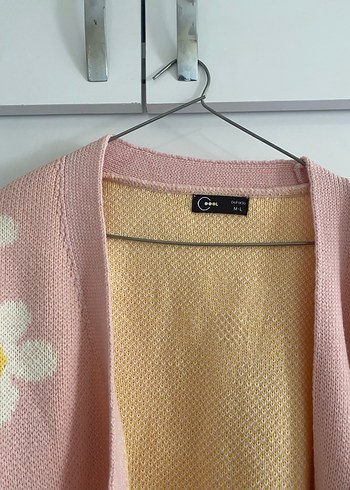 Defacto Pembe Çiçek Desenli Örgü Kadın Hırka - Görsel 2