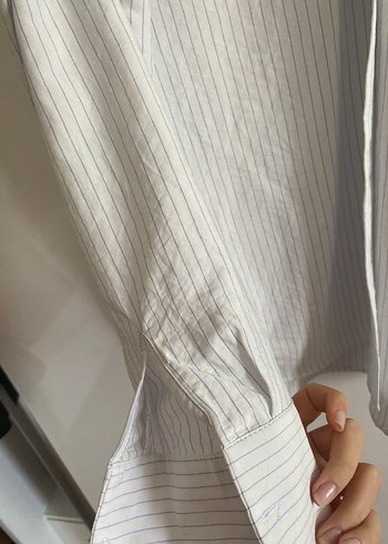 Çizgili oversize gömlek - Görsel 7