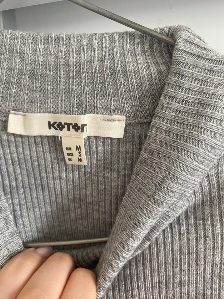 Koton gri triko üst - Görsel 5