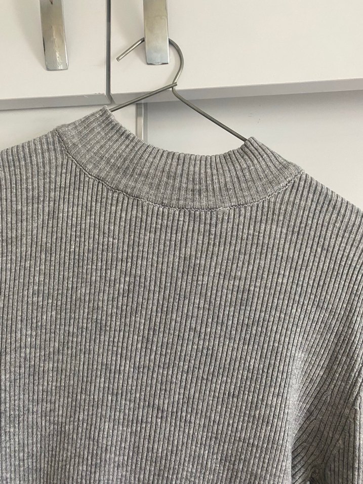 Koton gri triko üst - Görsel 4