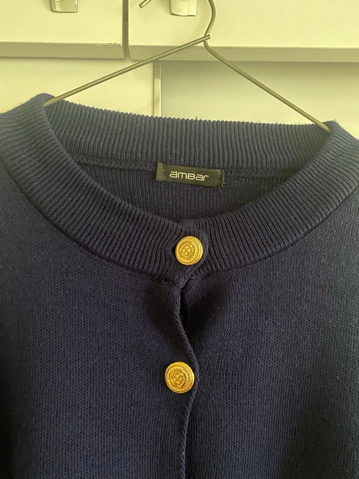 Düğmeli Lacivert Hırka - Görsel 3