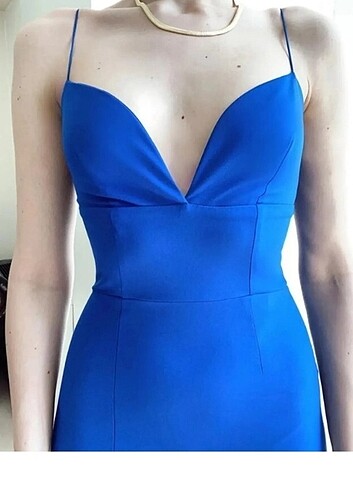 Louis Vuitton Saks mavi yırtmaçlı elbise