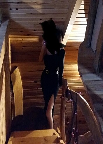 Stradivarius Tek omuz siyah elbise