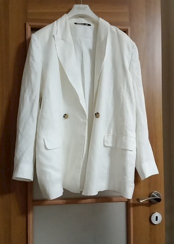 Zara Ekru Oversize Blazer Ceket