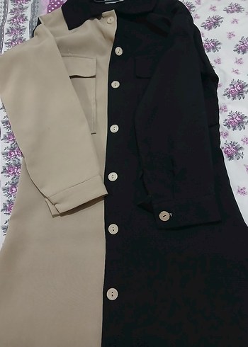 Çift Renkli Uzun Kollu Kadın Gömlek - Görsel 2