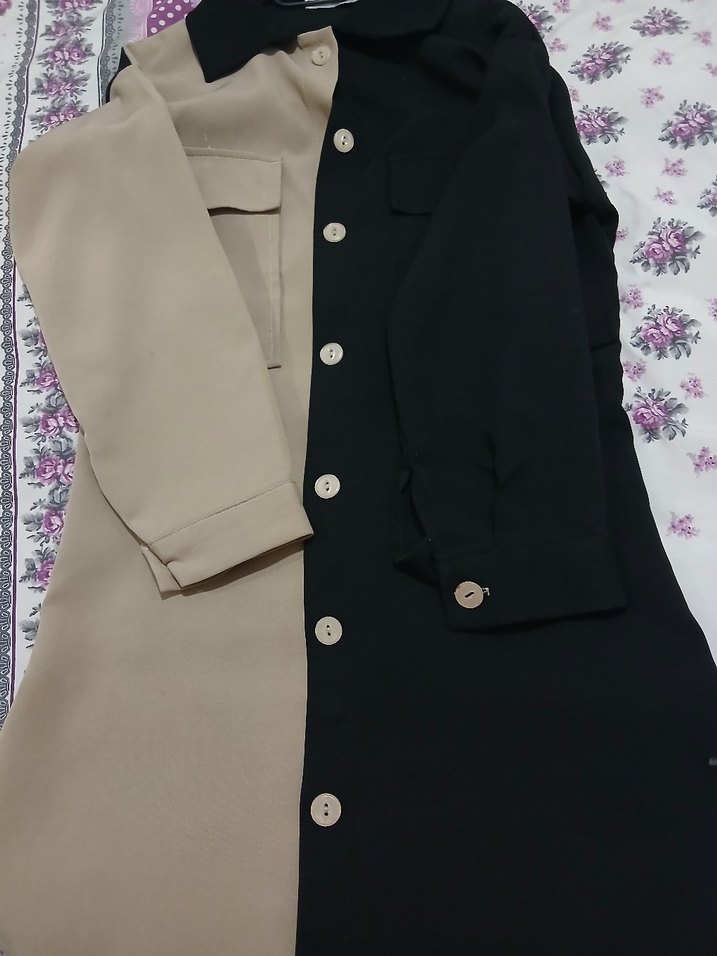 Çift Renkli Uzun Kollu Kadın Gömlek - Görsel 2