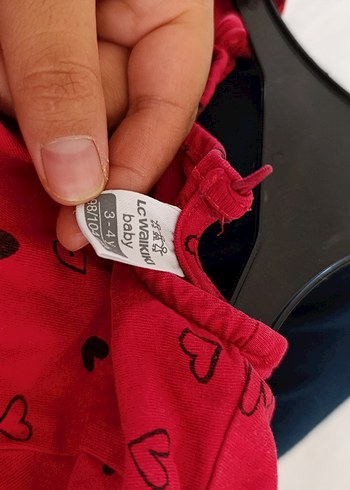 LC Waikiki Kız Çocuk Kırmızı Uzun Kollu Desenli Elbise