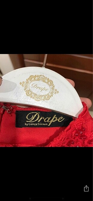 s Beden kırmızı Renk Drape Butik söz elbisesi