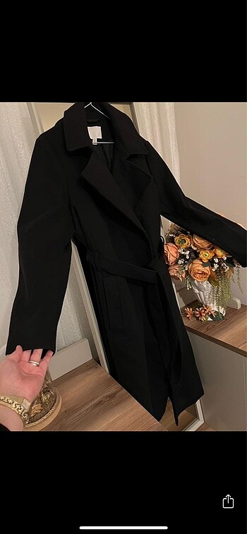 46 Beden siyah Renk H&M kaban