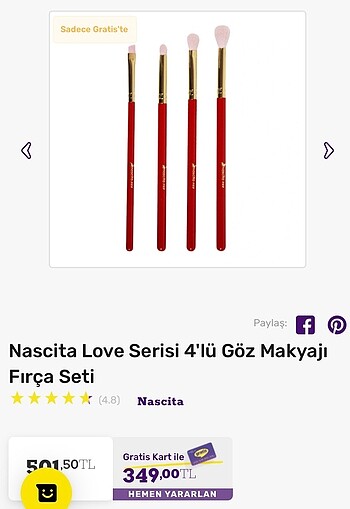  Beden Nascita 4 lü göz makyaj fırçası