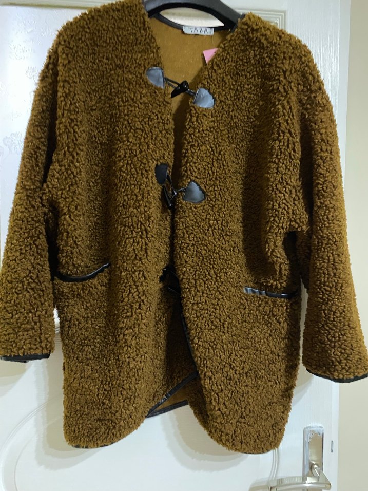 Peluş ceket kaban - Görsel 3