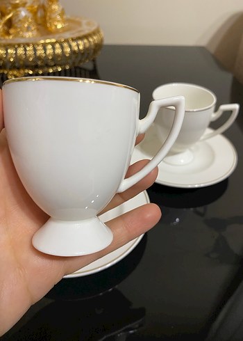 Karaca Beyaz Parlak Altın Kenarlı Fincan Takımı - Görsel 5